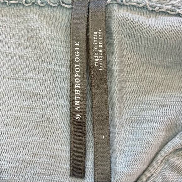 Anthropologie Pastel Blue Raw Hem Boho Blouse Top Womens Large - Picture 11 of 16